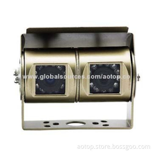 High-resolution Car Rear-view Dual Cameras with Sharp CCD, Wide Lens, Night Vision for Buses, Truck